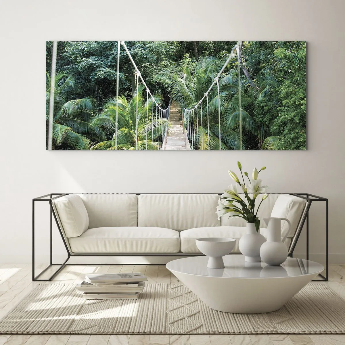 Cuadro sobre vidrio - Impresiones sobre Vidrio - ¡Bienvenido a la selva! - 100x40 cm