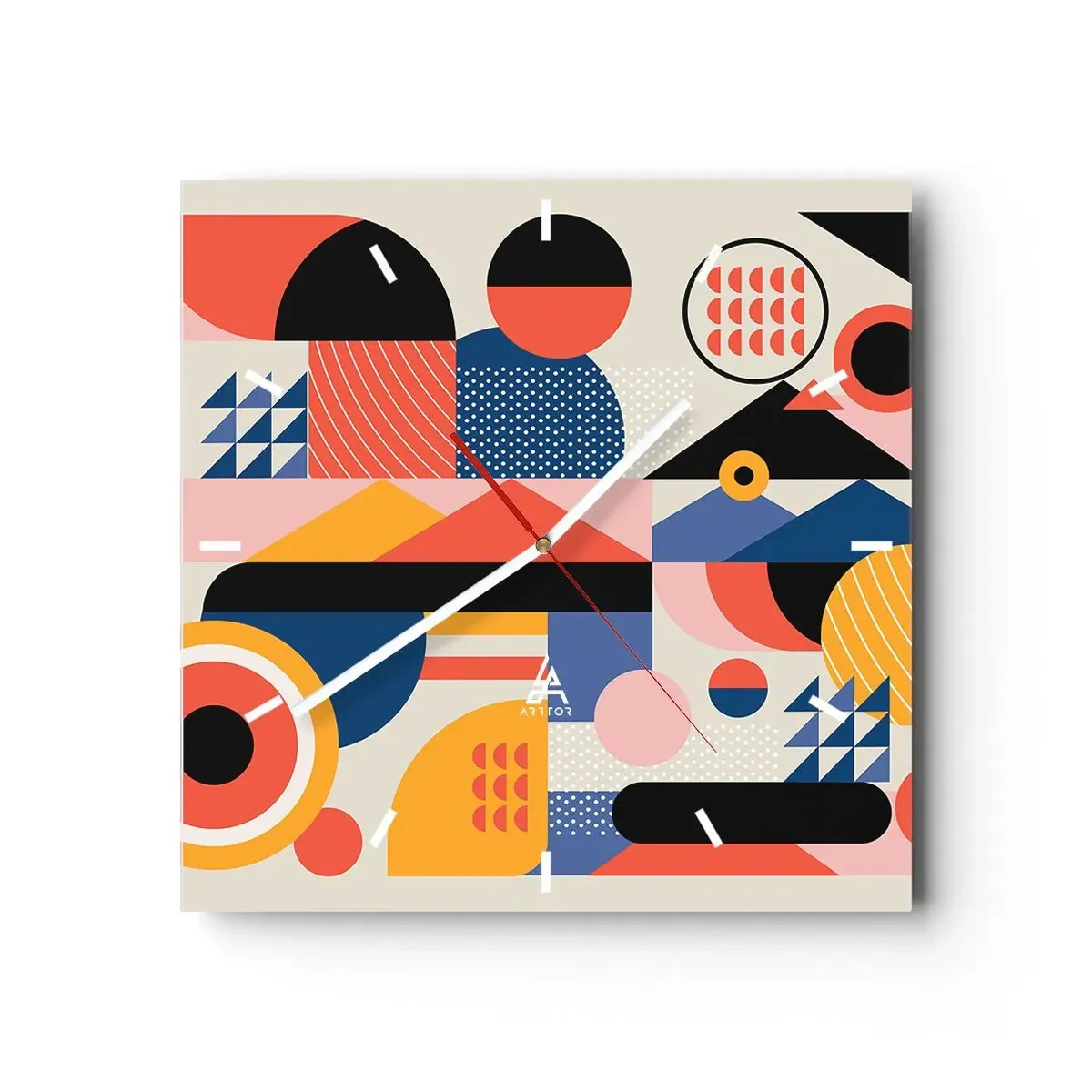 Reloj de pared - Reloj de vidrio - Composición: juegos - 40x40 cm