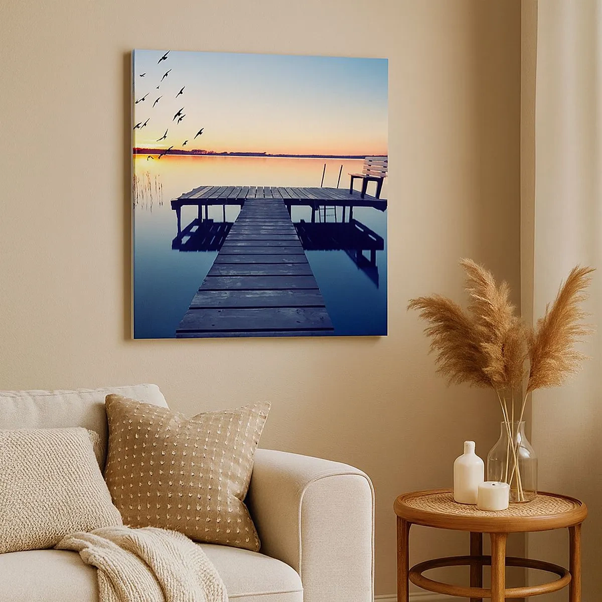 Cuadro sobre lienzo - Impresión de Imagen - Fue un buen día - 30x30 cm