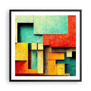 Póster en marco negro - Festival de ángulos rectos - 60x60 cm