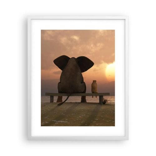 Póster en marco blanco - Es bueno estar en silencio juntos - 40x50 cm