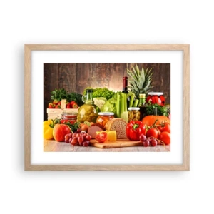 Póster en marco roble claro - La mesa está lista - 40x30 cm