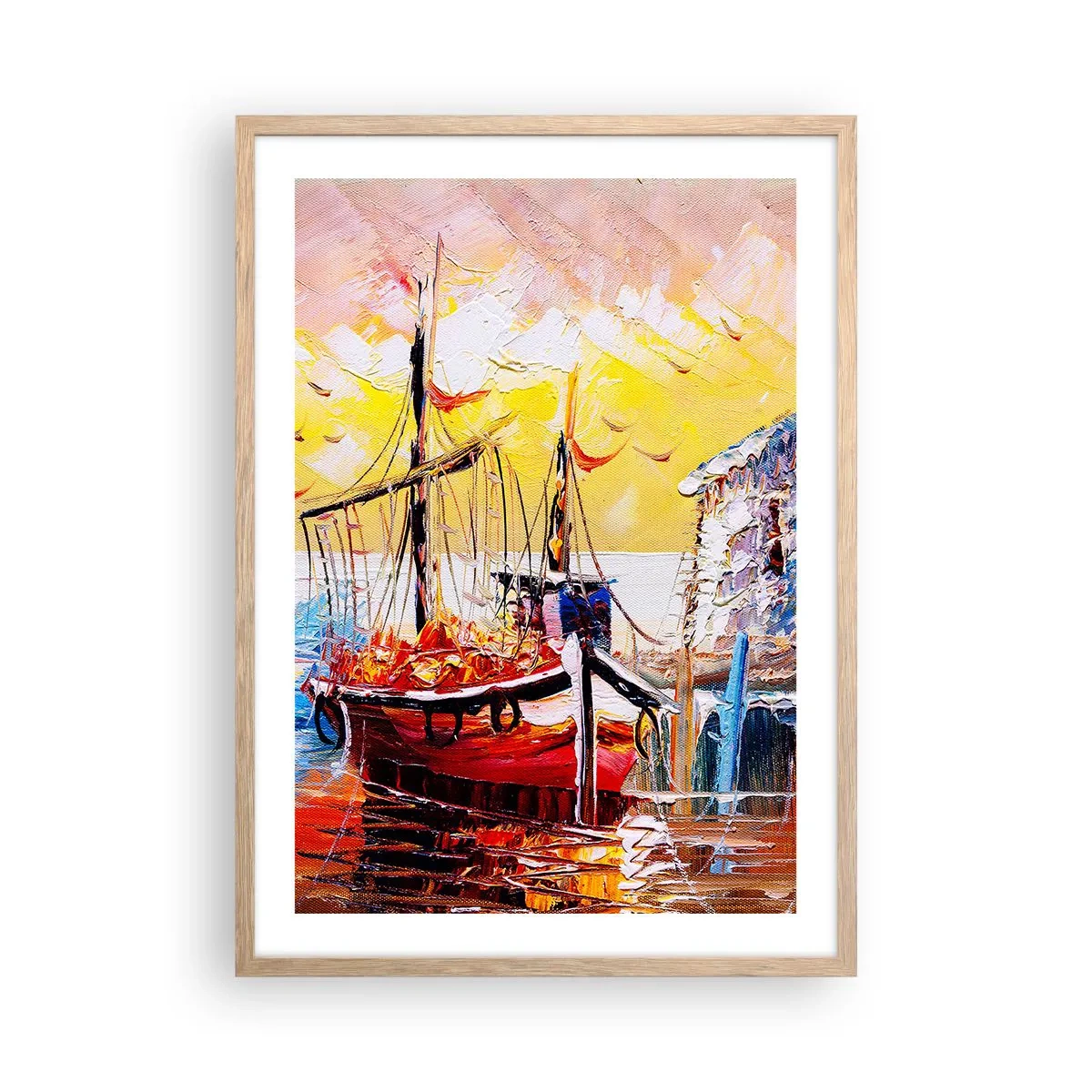 Póster en marco roble claro - Feliz regreso - 50x70 cm