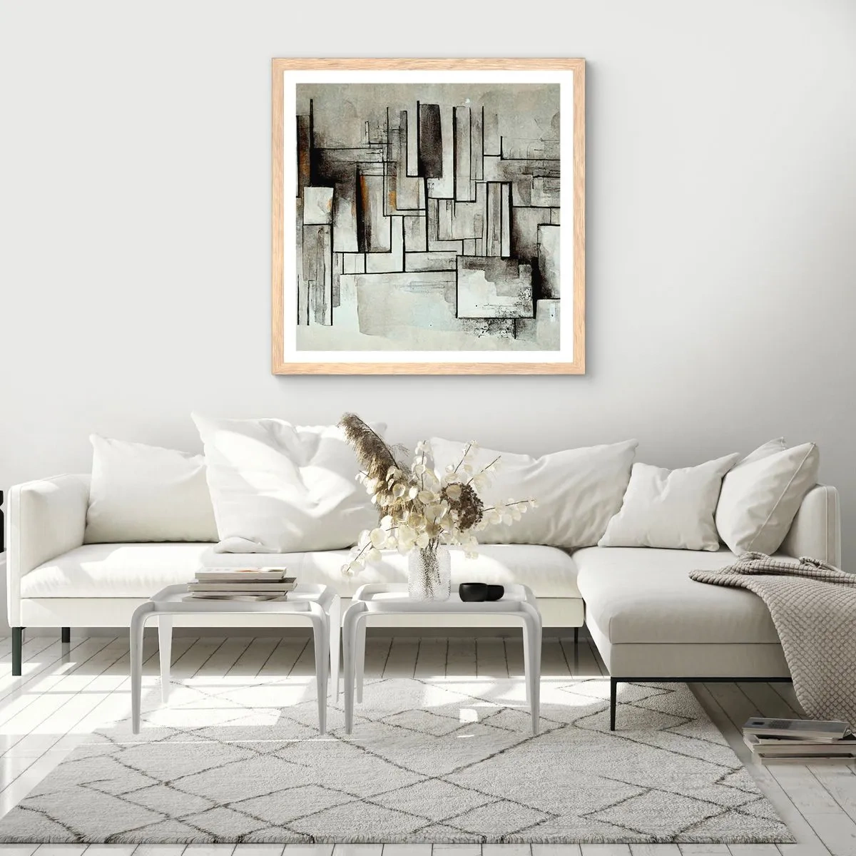 Póster en marco roble claro - El poder de la sencillez - 30x30 cm