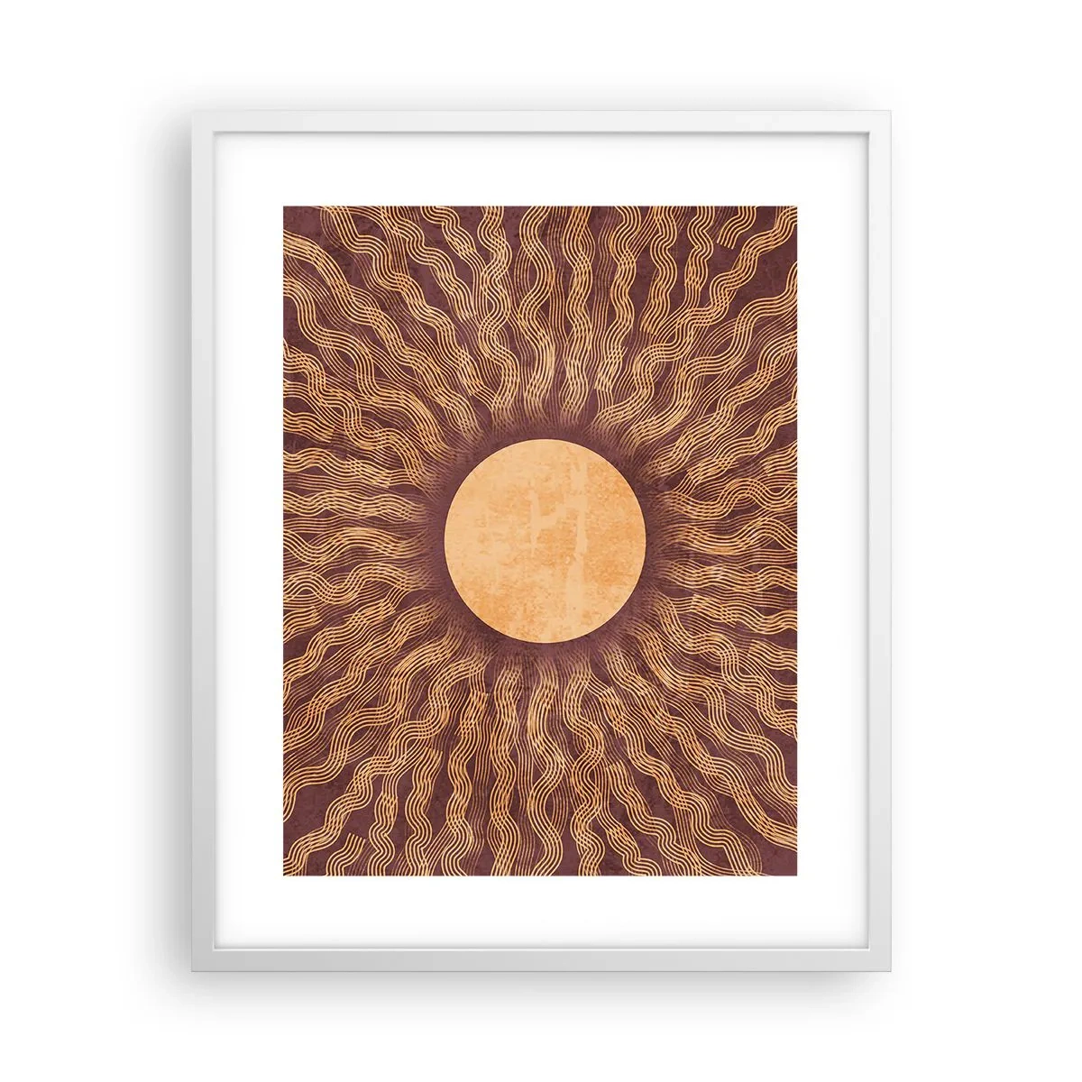 Póster en marco blanco - Icono del sol - 40x50 cm
