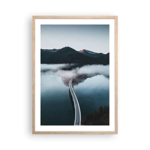 Póster en marco roble claro - Sobre el agua lisa como un espejo - 50x70 cm