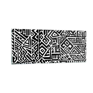 Cuadro sobre vidrio - Impresiones sobre Vidrio - Composición precolombina - 100x40 cm