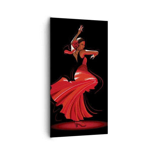Cuadro sobre lienzo - Impresión de Imagen - El espíritu ardiente del flamenco - 65x120 cm