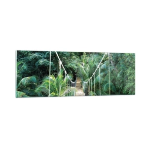 Cuadro sobre vidrio - Impresiones sobre Vidrio - ¡Bienvenido a la selva! - 90x30 cm