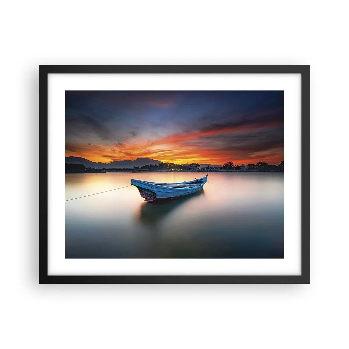 Póster en marco negro - Se avecina una buena noche - 50x40 cm