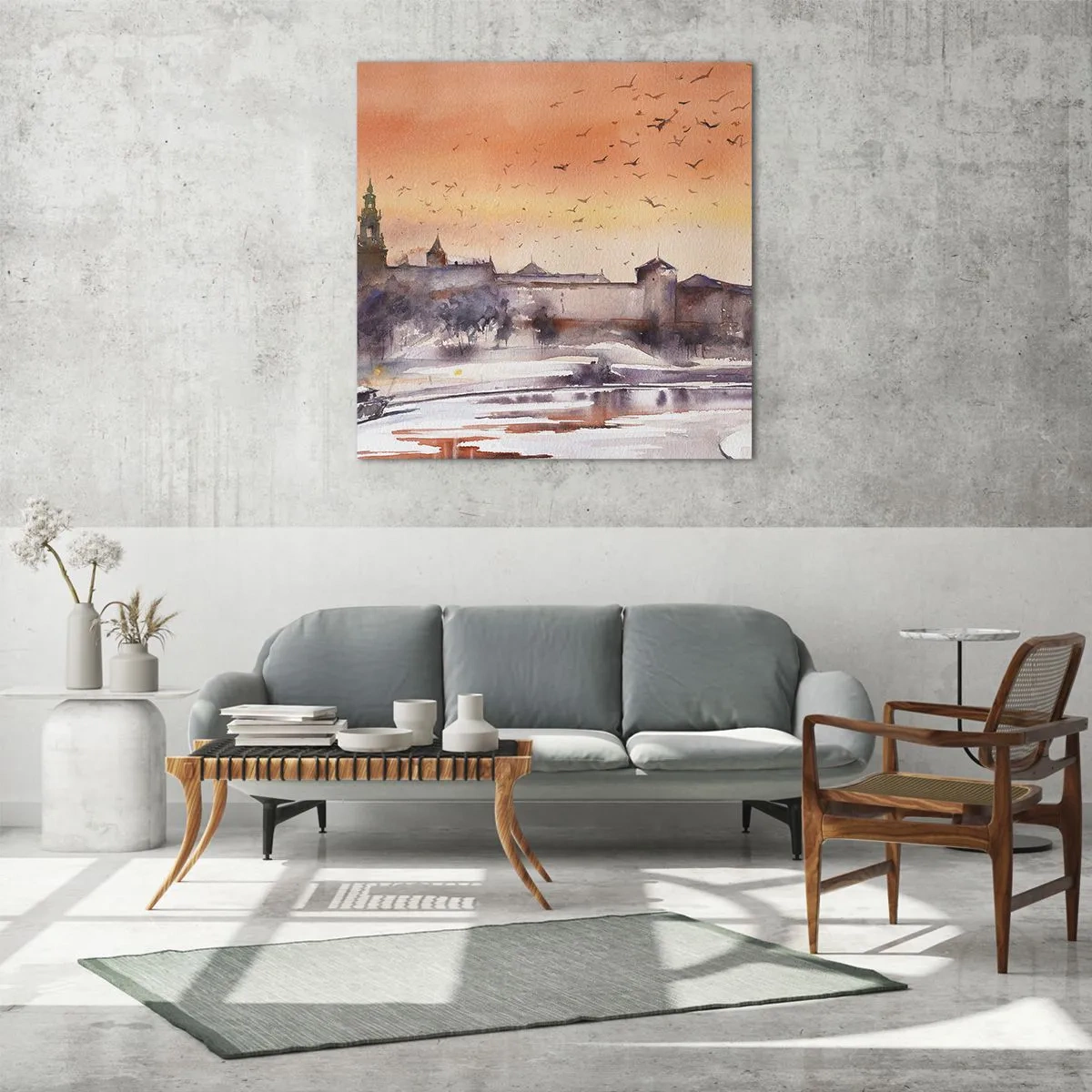 Cuadro sobre vidrio - Impresiones sobre Vidrio - Atardecer real - 70x70 cm