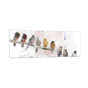 Cuadro sobre vidrio - Impresiones sobre Vidrio - Reunión alada - 90x30 cm