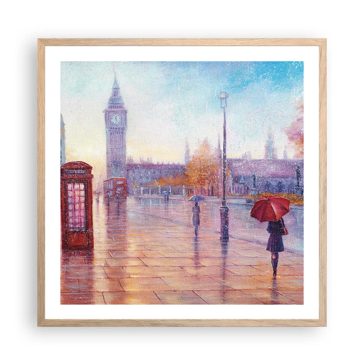 Póster en marco roble claro - Un día de otoño en Londres - 60x60 cm