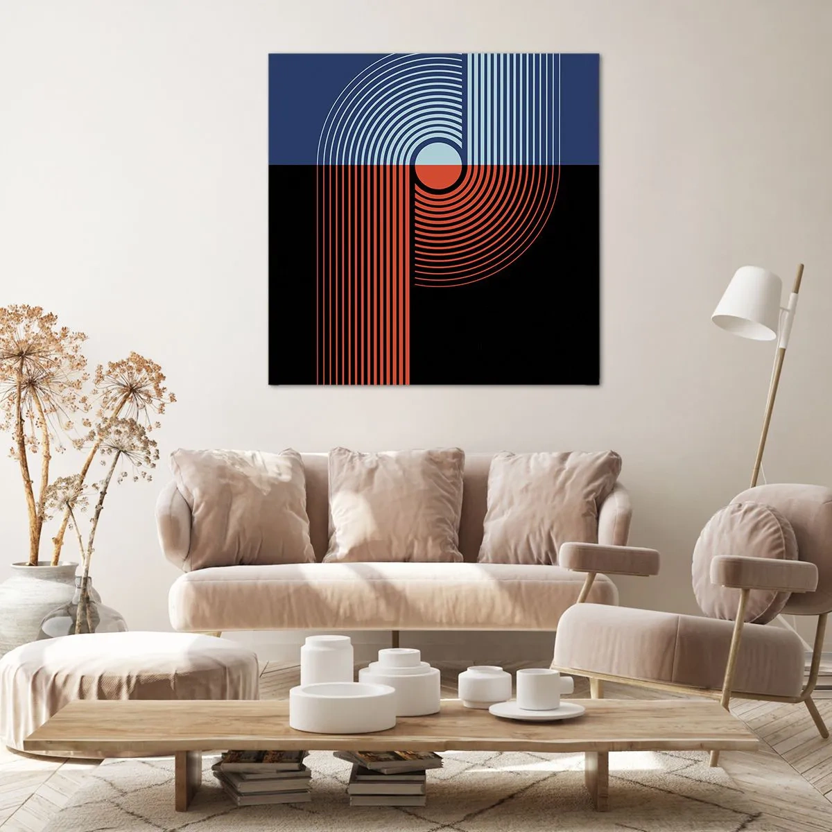 Cuadro sobre lienzo - Impresión de Imagen - En un abrazo geométrico - 50x50 cm