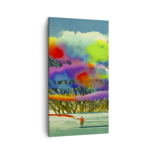 Cuadro sobre lienzo - Impresión de Imagen - Dale vida a este mundo - 45x80 cm