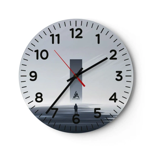 Reloj de pared - Reloj de vidrio - ¿Oportunidad o amenaza? - 30x30 cm