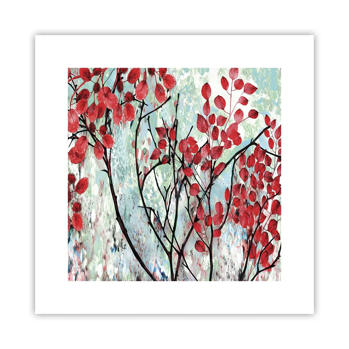 Póster - Un árbol en escarlata - 30x30 cm