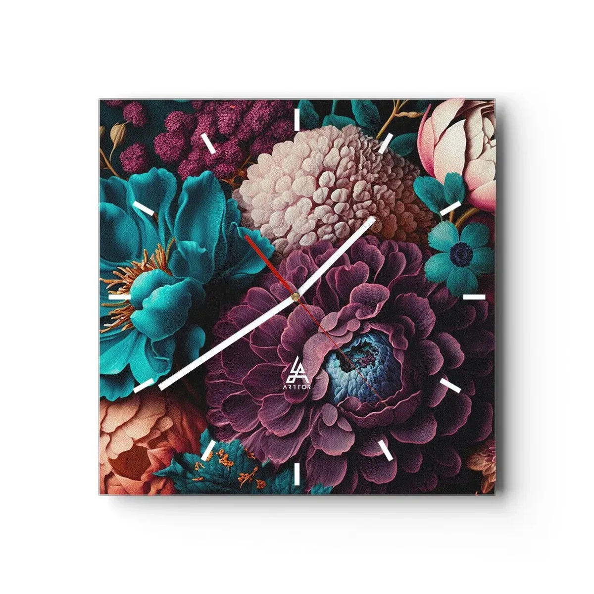 Reloj de pared - Reloj de vidrio - Naturaleza en abundancia - 40x40 cm