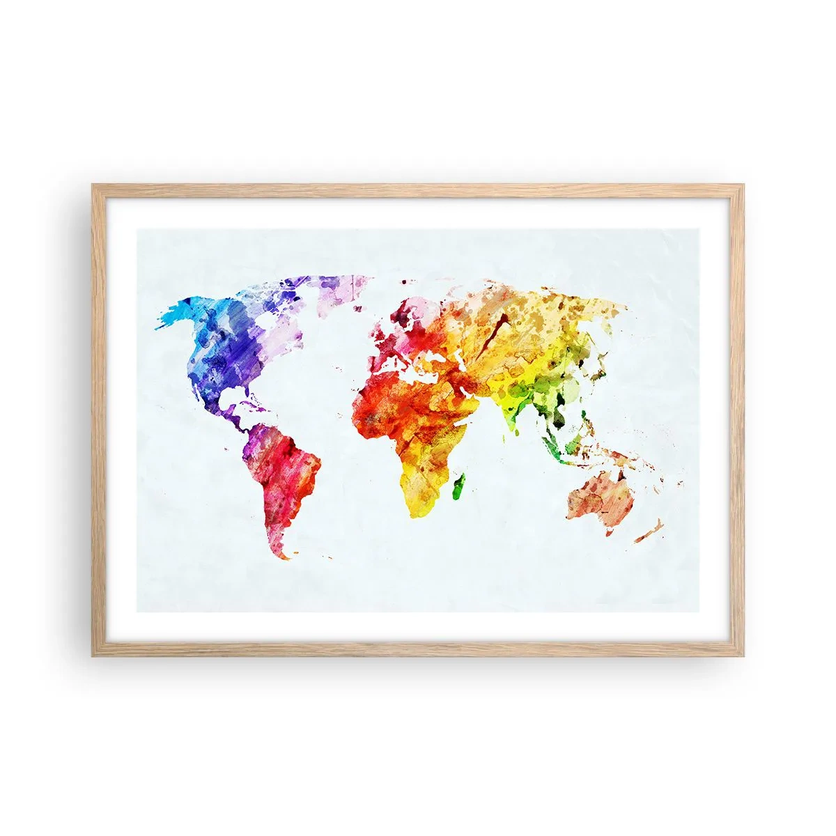 Póster en marco roble claro - Todos los colores del mundo - 70x50 cm