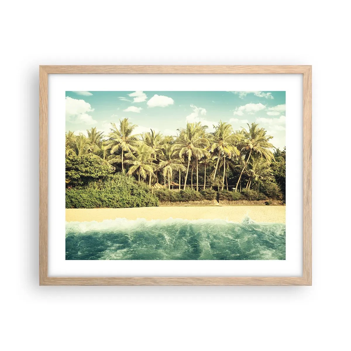 Póster en marco roble claro - ¿Qué tal aquí? - 50x40 cm