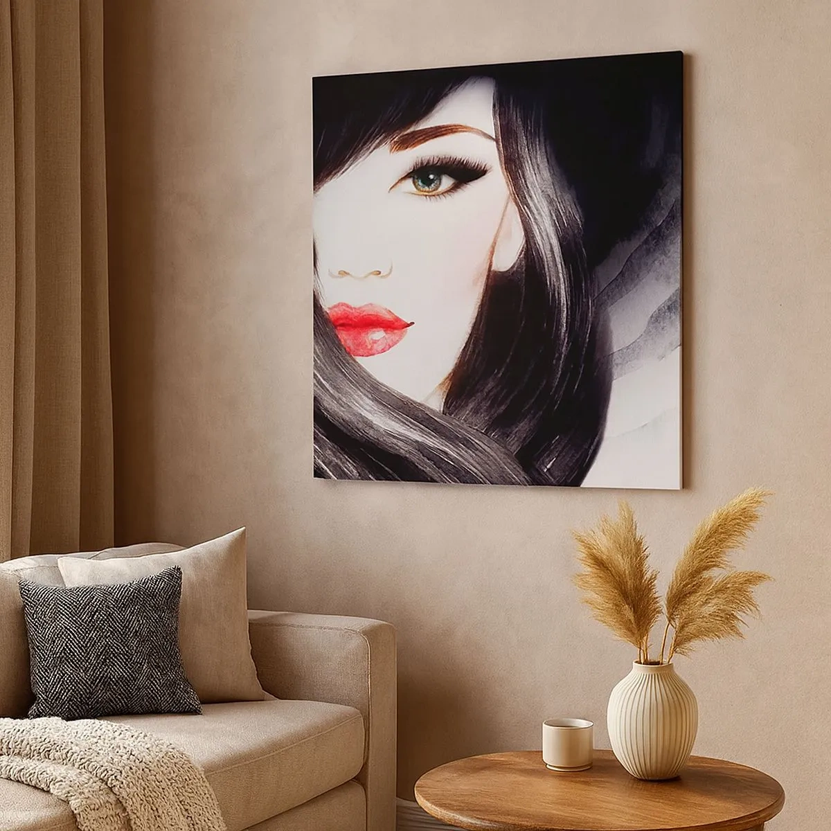 Cuadro sobre lienzo - Impresión de Imagen - Mirada de zafiro - 30x30 cm