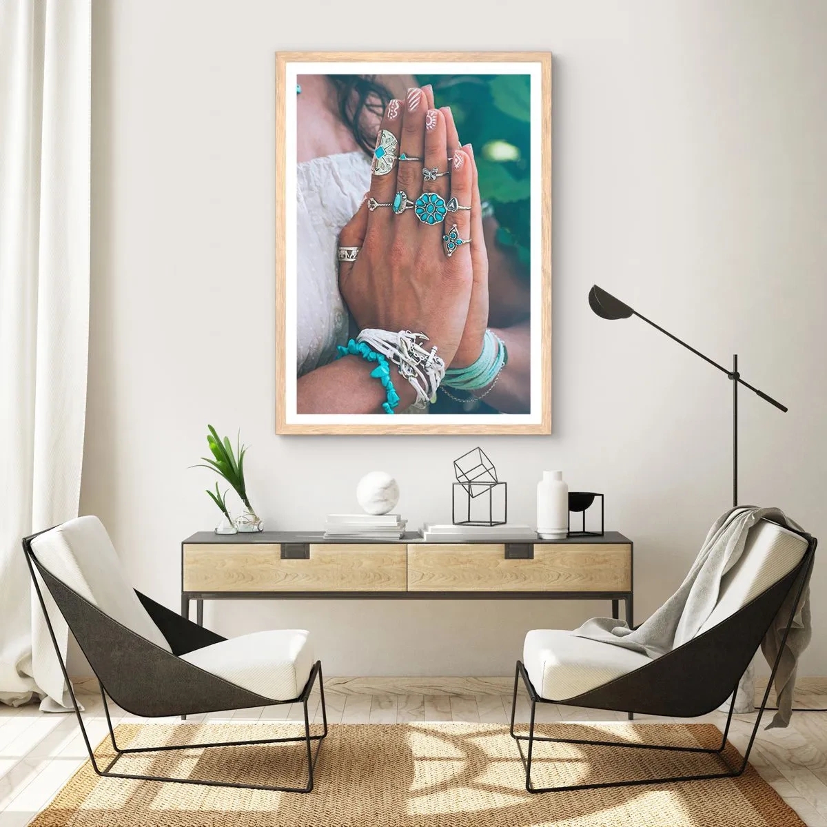 Póster en marco roble claro - Conocimiento interior - 30x40 cm