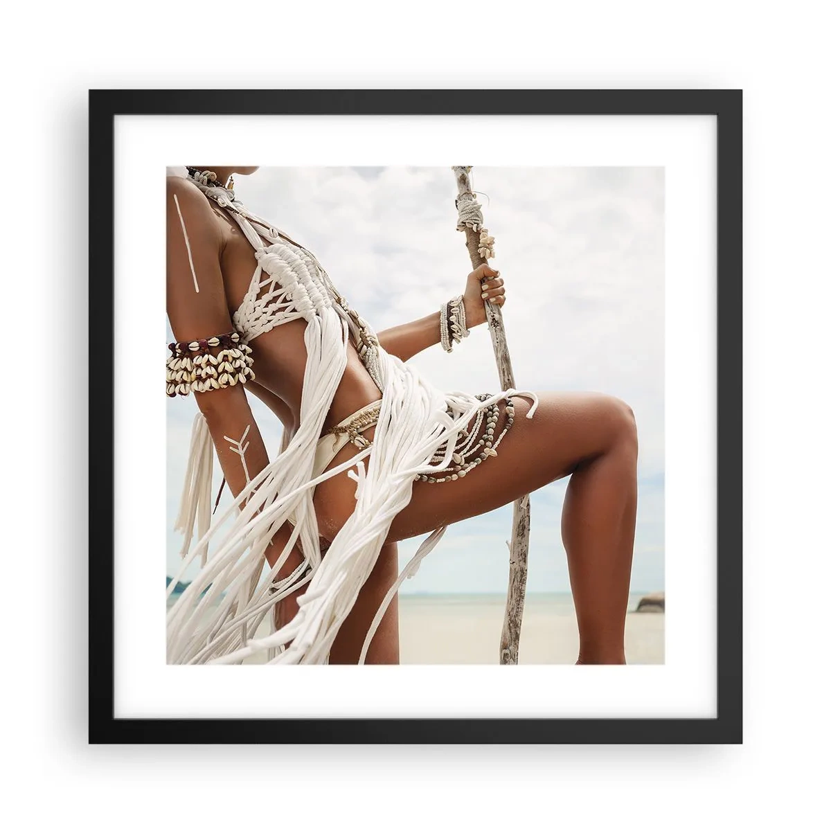 Póster en marco negro - Sacerdotisa del sol - 40x40 cm