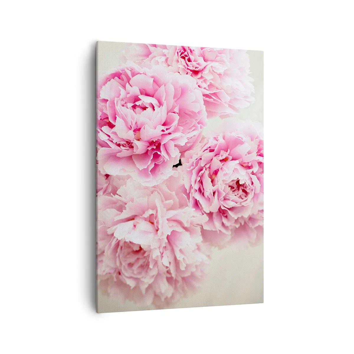 Cuadro sobre lienzo - Impresión de Imagen - Un ramo de peonías rosas sobre un fondo claro. - 70x100cm - En el esplendor del rosa - Decoración de pared moderna para salón y dormitorio ARTTOR