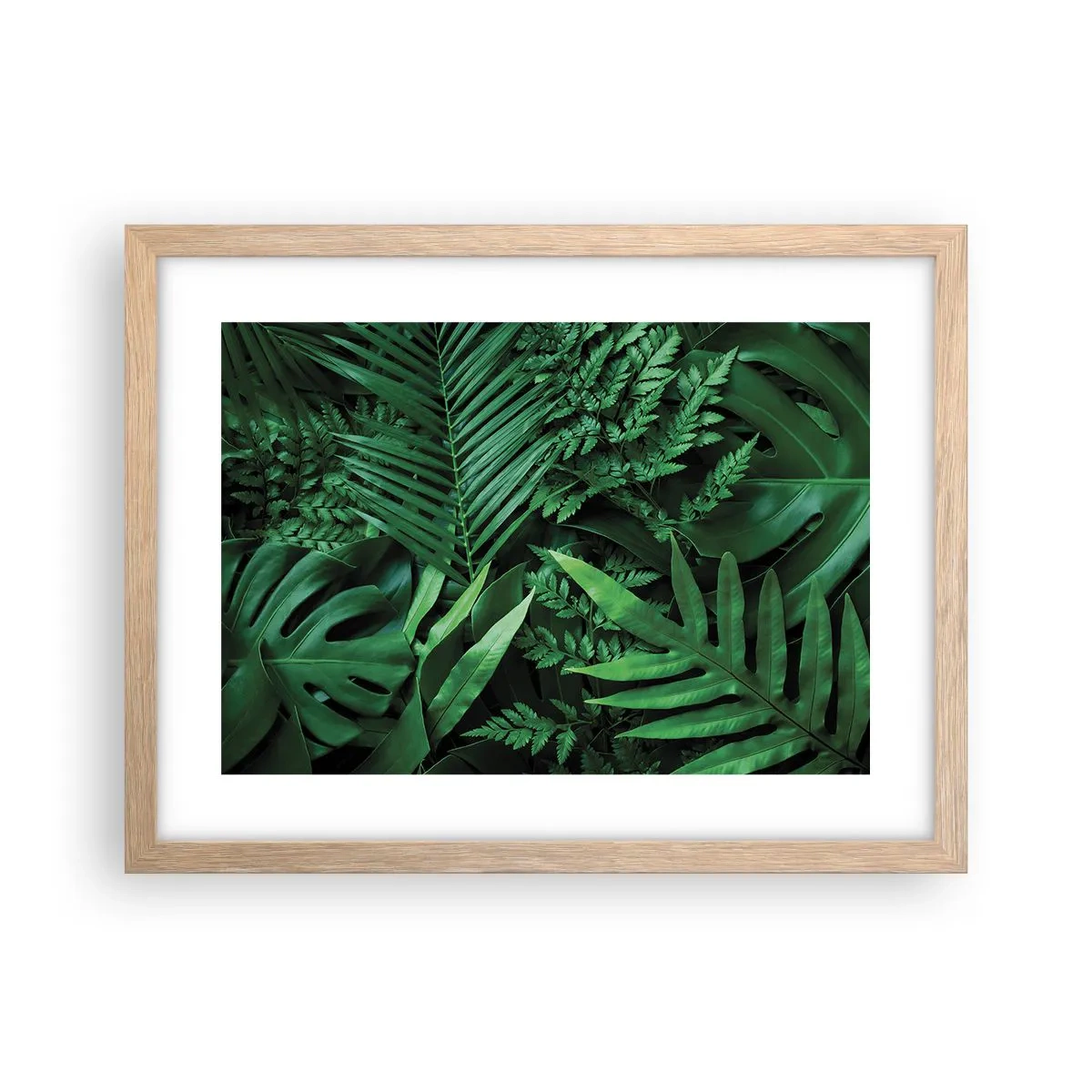 Póster en marco roble claro - Abrazo verde - 40x30 cm