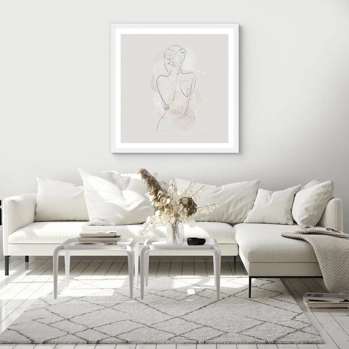 Póster en marco blanco - Como un cuerpo sensible - 60x60 cm