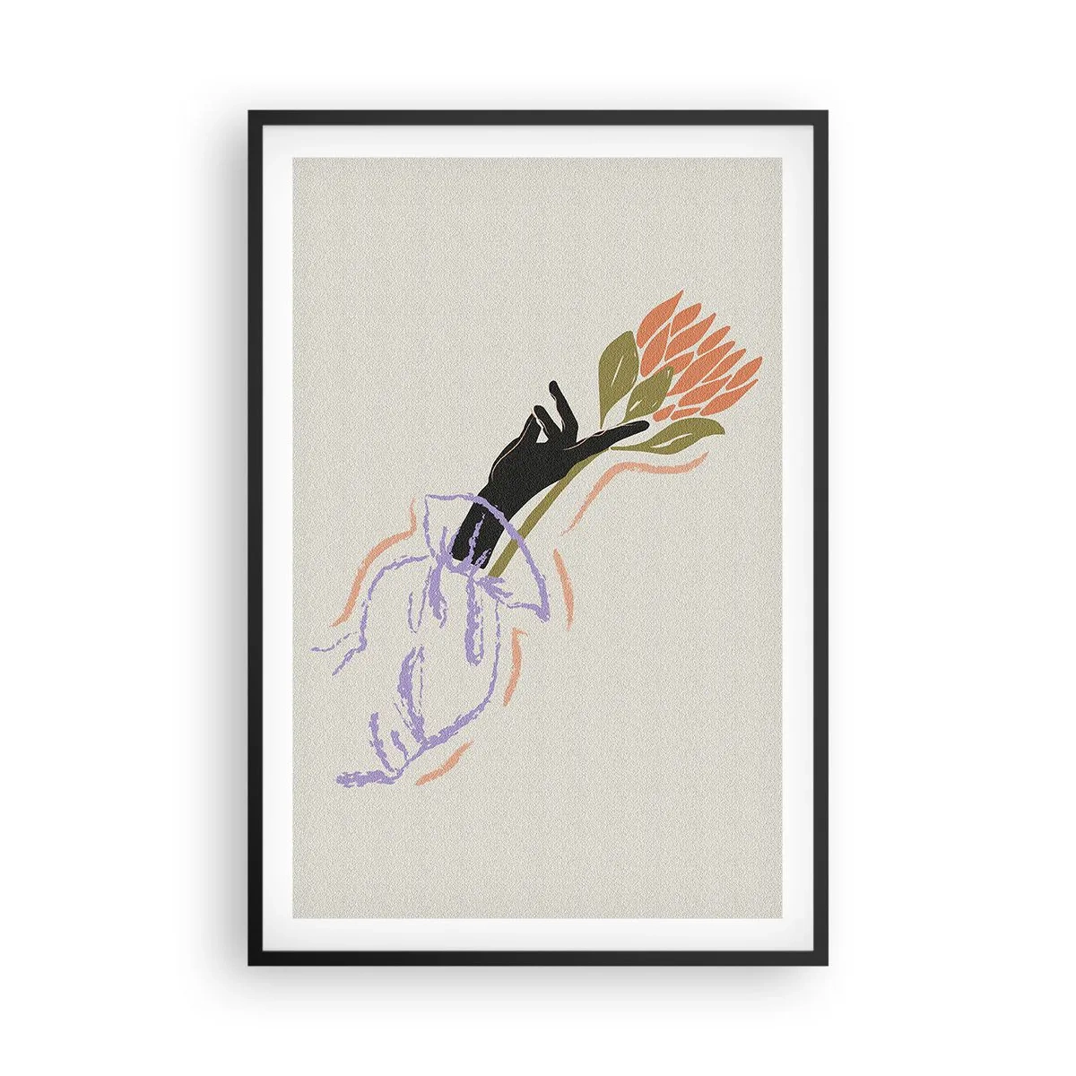 Póster en marco negro - Un toque fraternal - 61x91 cm