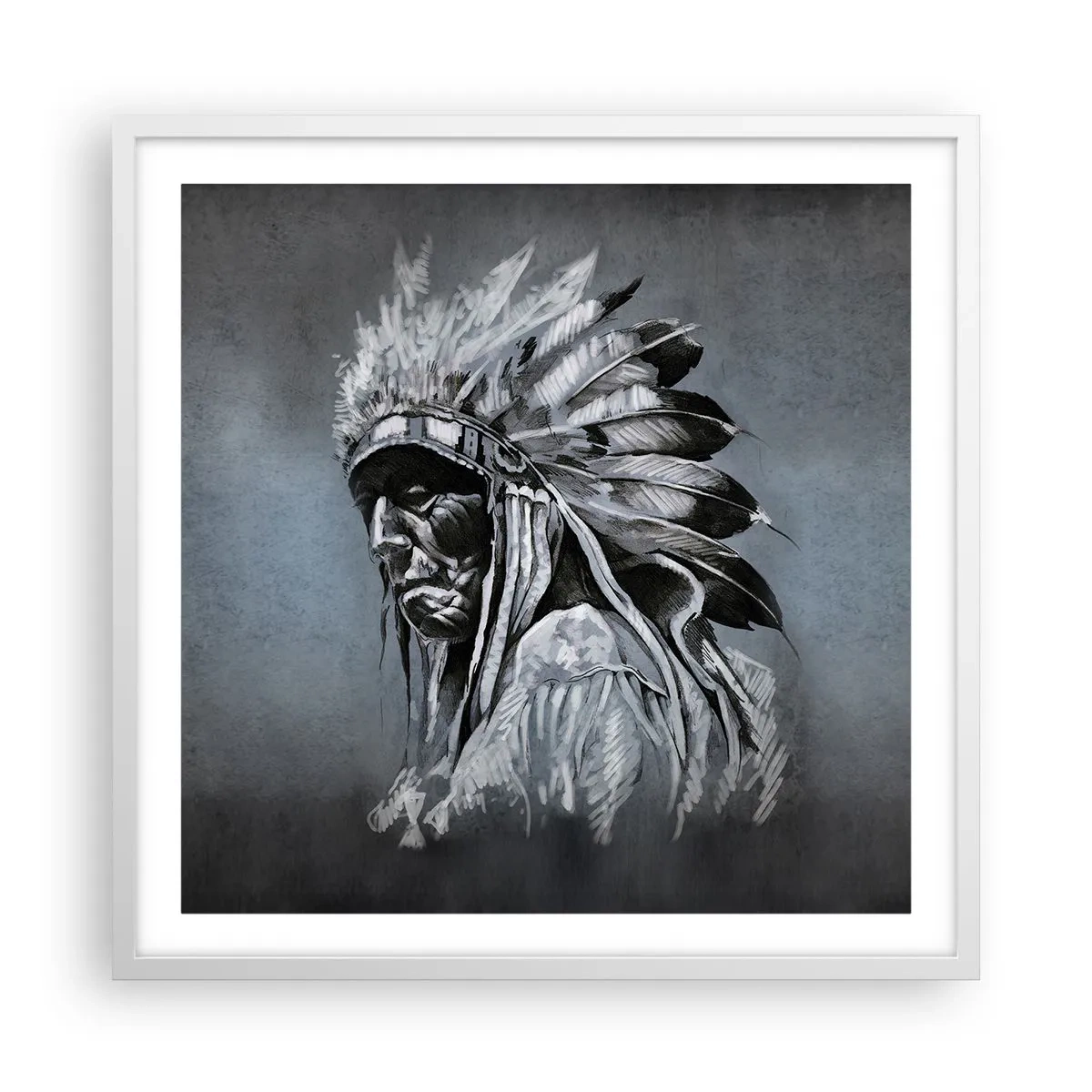 Póster en marco blanco - Regreso a las raíces - 60x60 cm