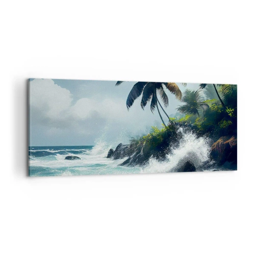 Cuadro sobre lienzo - Impresión de Imagen - En una costa tropical - 100x40 cm