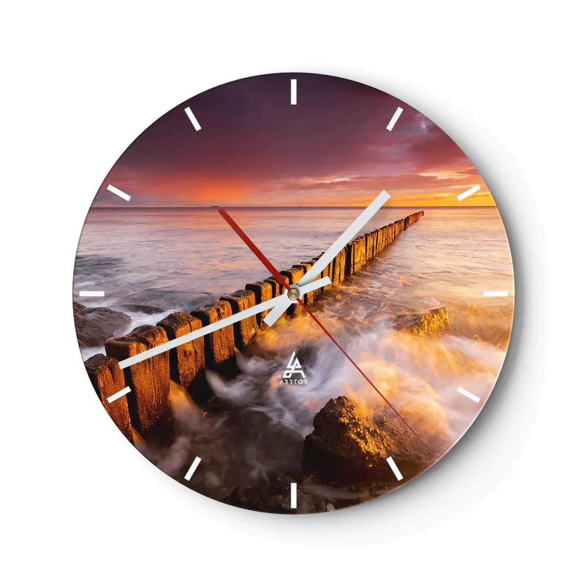 Reloj de pared - Reloj de vidrio - La dulzura de las olas - 40x40 cm