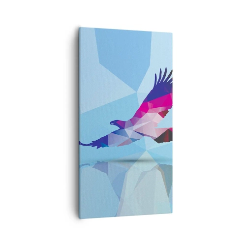 Cuadro sobre lienzo - Impresión de Imagen - Águila en cristal lila - 55x100 cm