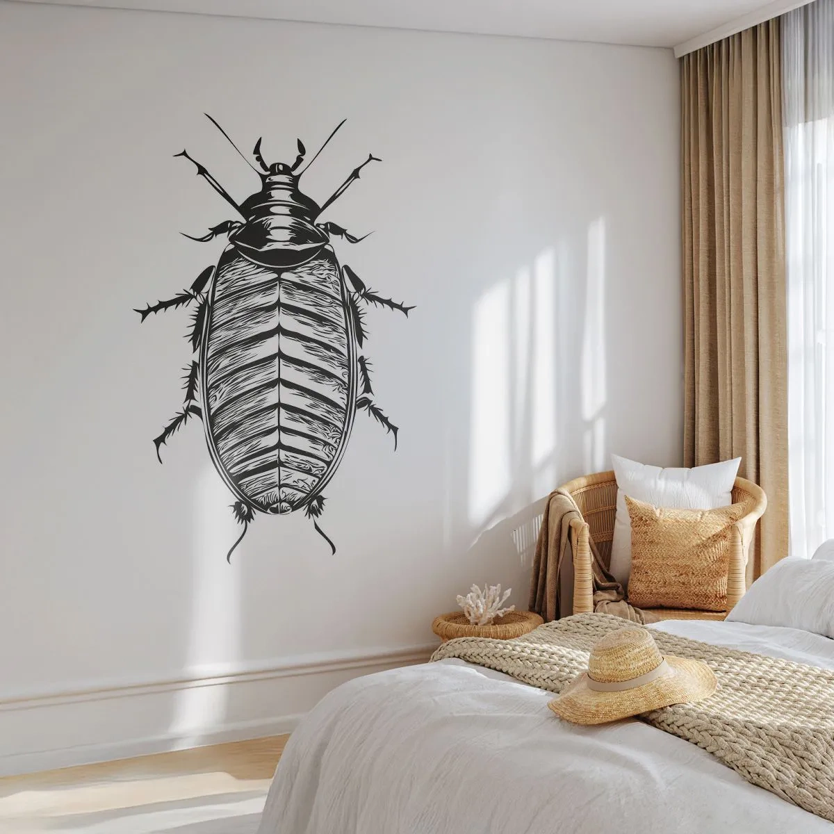 Fotomural Premium Canvas - ¡Qué espécimen! - Insecto, Cucaracha, Minimalismo - 250x175 cm