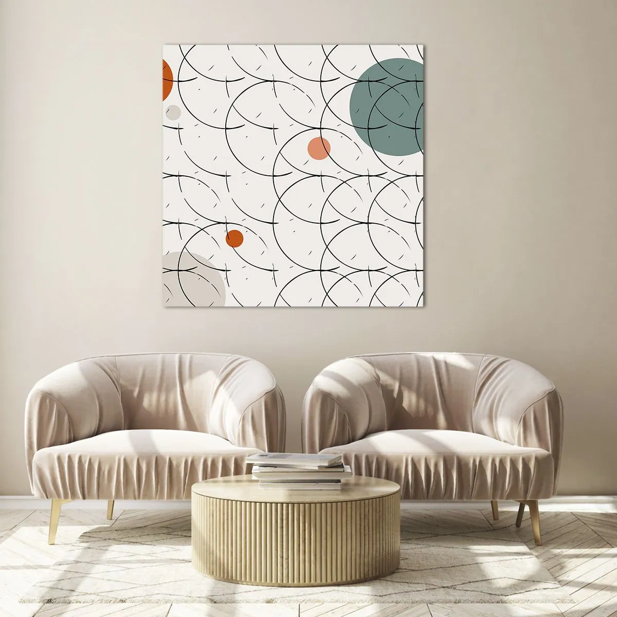 Cuadro sobre vidrio - Impresiones sobre Vidrio - Con espíritu pop-art - 60x60 cm