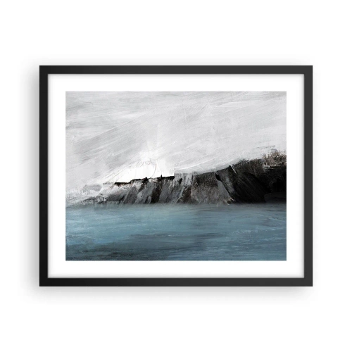 Póster en marco negro - Agua - tierra: un choque de elementos - 50x40 cm