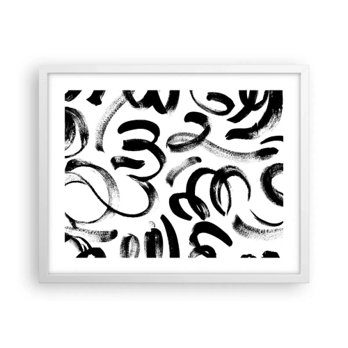 Póster en marco blanco - Negro sobre blanco - 50x40 cm