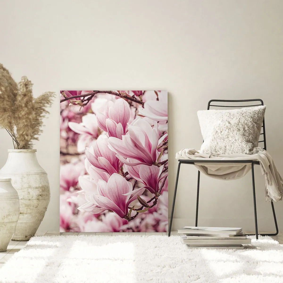 Cuadro sobre vidrio - Impresiones sobre Vidrio - La primavera es rosa - 80x120 cm