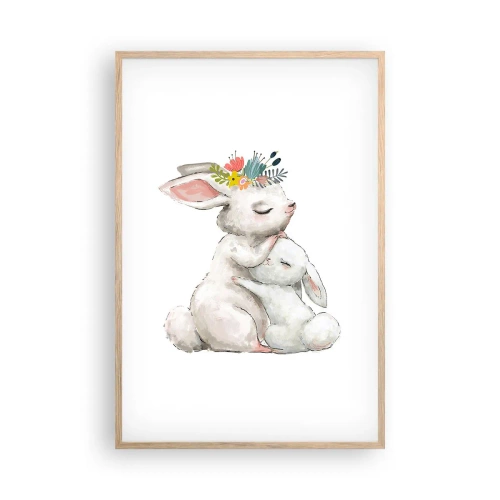 Póster en marco roble claro - En ningún lugar mejor que con mamá - 61x91 cm