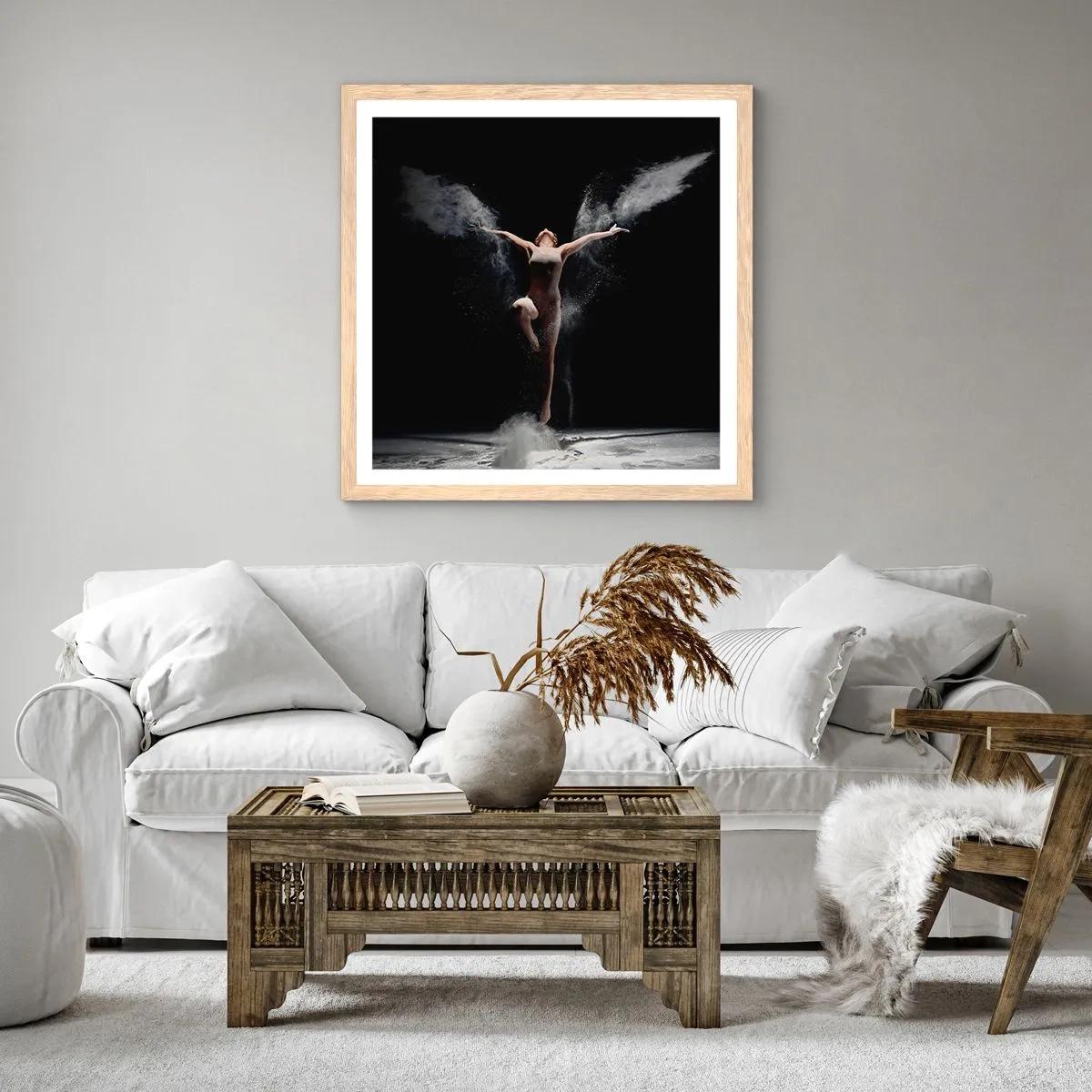 Póster en marco roble claro - Los duendes existen - 30x30 cm