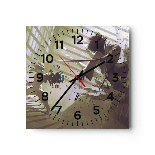 Reloj de pared - Reloj de vidrio - Y puedes ser un samurai - 30x30 cm