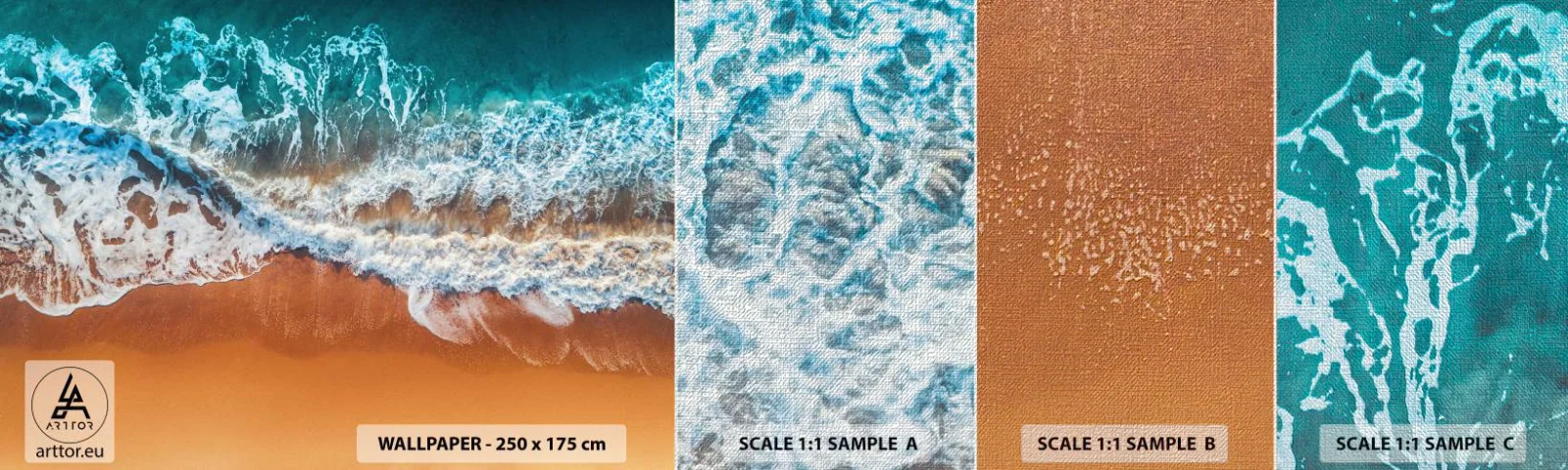 Muestra de fotomural Premium Canvas - Siempre a la par - Paisaje, Mar, Playa - 100x30 cm