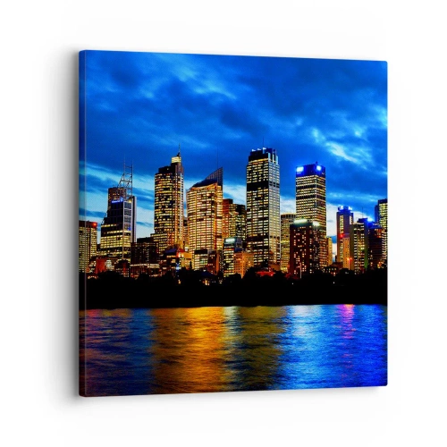 Cuadro sobre lienzo - Impresión de Imagen - Noche de luces y colores - 30x30 cm