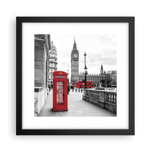 Póster en marco negro - Sin duda, Londres - 30x30 cm