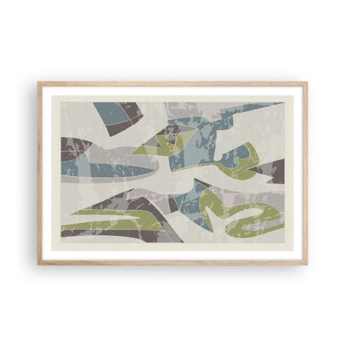 Póster en marco roble claro - Composición tras vidriera - 91x61 cm