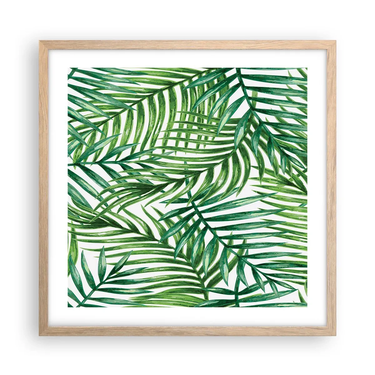 Póster en marco roble claro - Bajo el verde - 50x50 cm