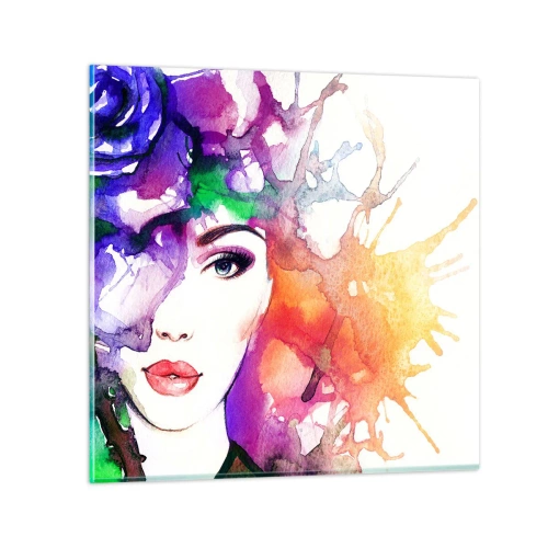 Cuadro sobre vidrio - Impresiones sobre Vidrio - Con la cabeza en las nubes - 50x50 cm