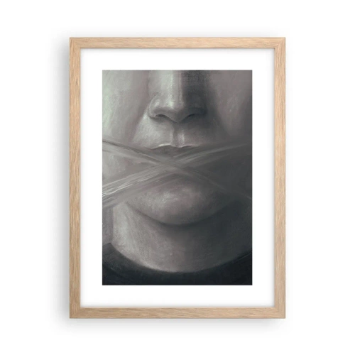Póster en marco roble claro - Ni una palabra - 30x40 cm